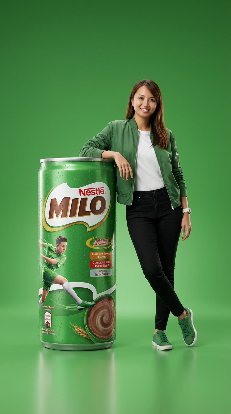 Gina with Milo can